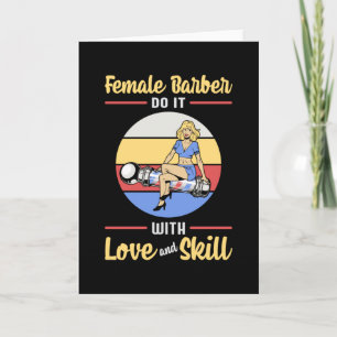 Hair Stylist Barber Hairdresser Female Kärlek Gift Kort