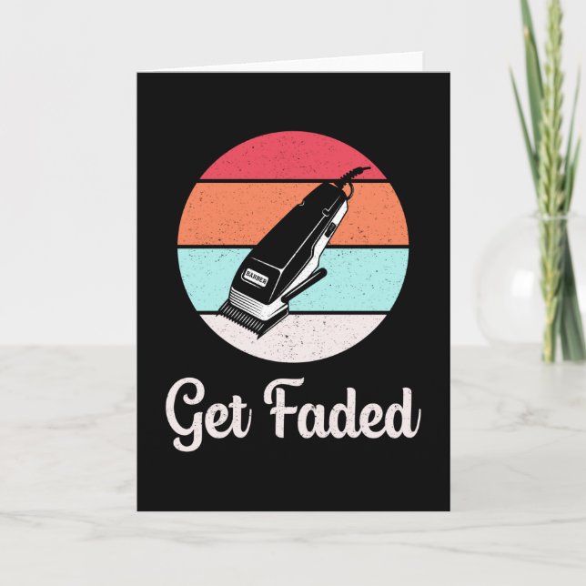 Hair Stylist Barber Hairdresser Get Faded Gift Kort (Framsida)