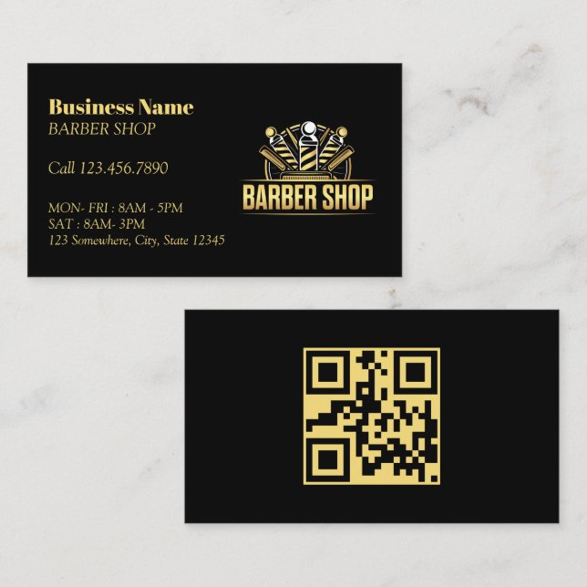 Hair Stylist Barber Pole Professionell Barber Shop Visitkort (Fram/baksida)