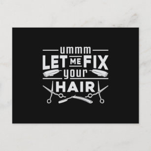 Hair Stylist Barber Scissors Hairdresser Hair Gift Vykort