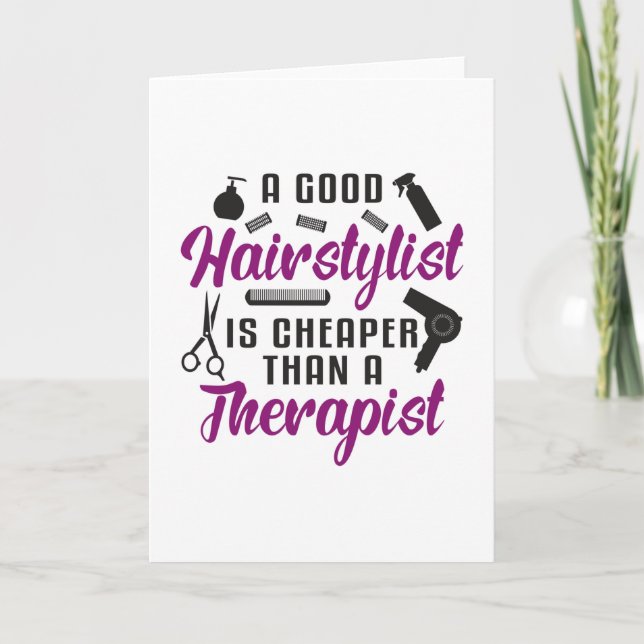 Hair Stylist Barber Scissors Therapy Gift Idea Kort (Framsida)