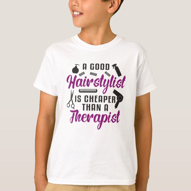 Hair Stylist Barber Scissors Therapy Gift Idea T Shirt (Framsida)