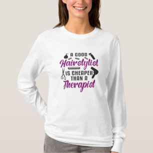 Hair Stylist Barber Scissors Therapy Gift Idea T Shirt