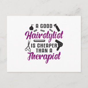 Hair Stylist Barber Scissors Therapy Gift Idea Vykort