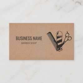 Hair Stylist Barber Shop Black Scissor Barber Pole Visitkort