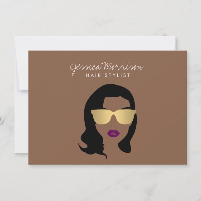 Hair Stylist Beauty Girl Brown Gift Certificate (Framsida)