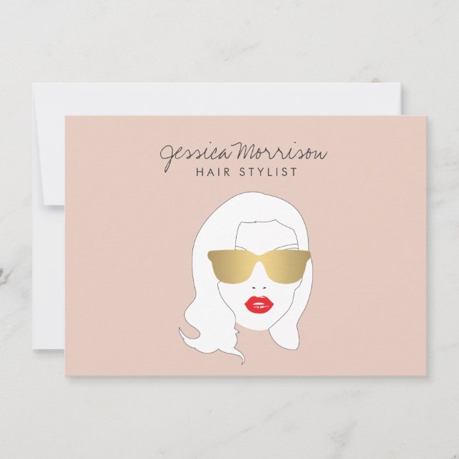Hair Stylist Beauty Girl on Peach Gift Certificate (Framsida)