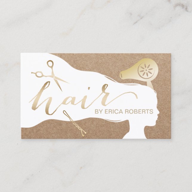 Hair Stylist Beauty Girl Rustic Salon Appointments Tidsbeställning Kort (Framsida)