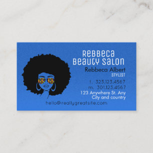 Hair Stylist Beauty Girl Salon Blue Visitkort