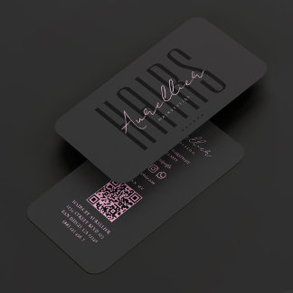 Hair Stylist Beauty Salon Aesthetic Black Rosa Visitkort