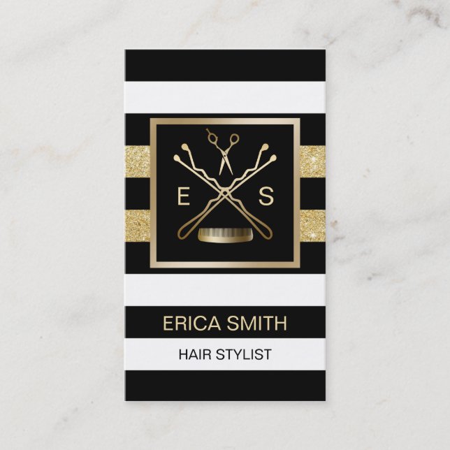 Hair Stylist Beauty Salon Modern Möte Tidsbeställning Kort (Framsida)