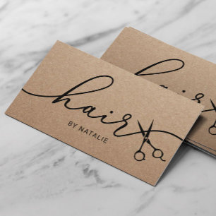 Hair Stylist Black Scissor Minimalist Beauty Salon Visitkort