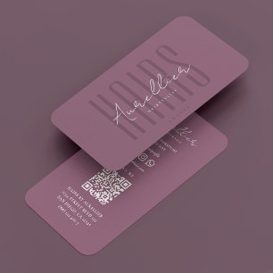 Hair Stylist Braids Barber Dusty Mauve Modern Visitkort