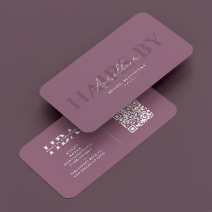 Hair Stylist Braids Salon Dusty Mauve Minimal Visitkort