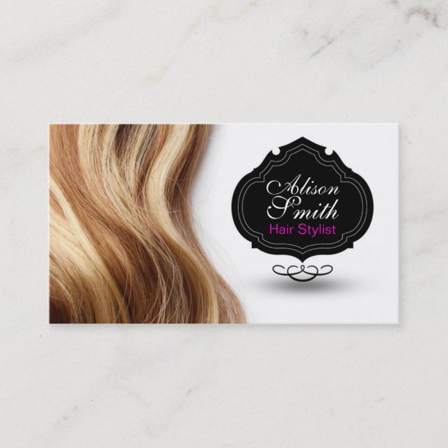 Hair Stylist Business Card Visitkort (Framsida)