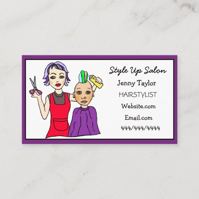 Hair Stylist Business Namn Beauty Salon Business Visitkort (Framsida)