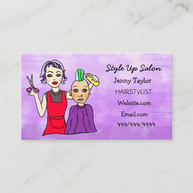 Hair Stylist Business Namn Beauty Salon Visitkort (Framsida)