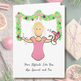 Hair Stylist Cartoon Funny Thank You from Customer Kort