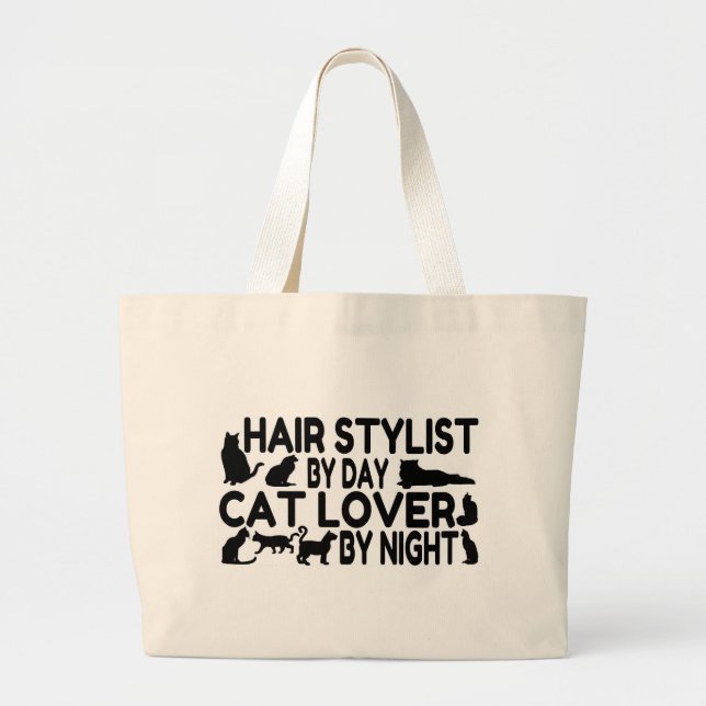 Hair Stylist Cat Lover Jumbo Tygkasse (Framsidan)