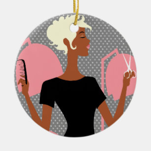 Hair Stylist Ceramic jul Ornaments Julgransprydnad Keramik