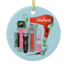 Hair Stylist Ceramic Ornament