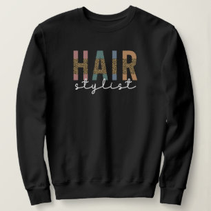 Hair Stylist Cheetah Typography Hairdresser Gift T Shirt