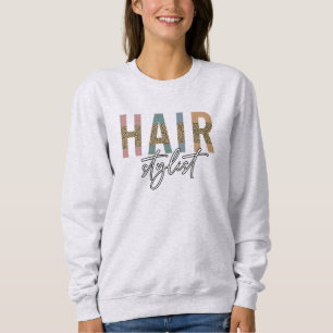 Hair Stylist Cheetah Typography Hairdresser Gift T Shirt