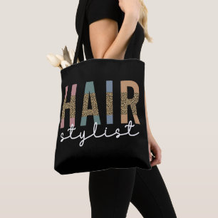 Hair Stylist Cheetah Typography Hairdresser Gift Tygkasse