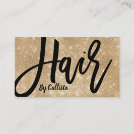 Hair Stylist Chic Guld Glitter Modern Typografi Visitkort