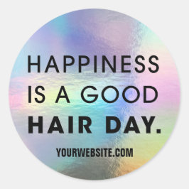 Hair Stylist Chic Modern Typography Colorful Foil Runt Klistermärke