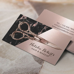 Hair Stylist Chic Ro Guld Marble Beauty Salon Visitkort