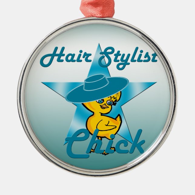 Hair Stylist-Chick #7 Julgransprydnad Metall (Framsidan)