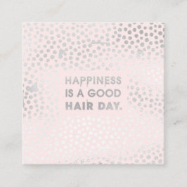 Hair Stylist-citat | Modern Rosa av silver Fyrkantigt Visitkort