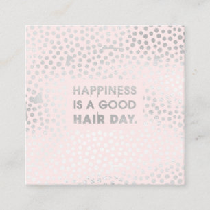 Hair Stylist-citat Modern Rosa av silver Fyrkantigt Visitkort