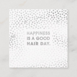 Hair Stylist-citat | Modern Silver Foil Fyrkantigt Visitkort