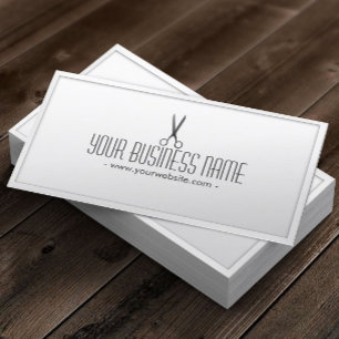 Hair Stylist Classy White Scissor Hair Salon Visitkort