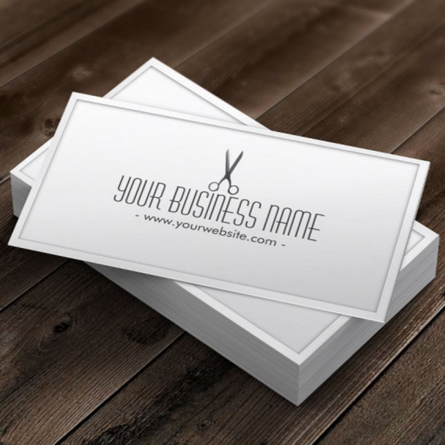 Hair Stylist Classy White Scissor Hair Salon Visitkort (Skapare uppladdad)