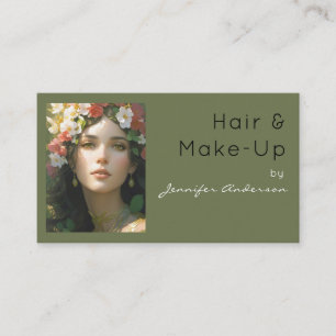 Hair Stylist Cosmetolog Makup Vintage Woman Visitkort