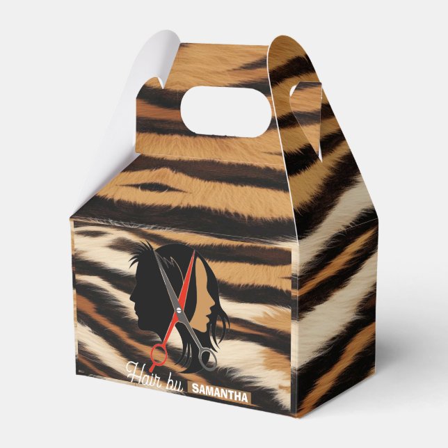 Hair Stylist Custom Name Tiger Print Salon Bag Presentaskar (Framsidan Sidan)