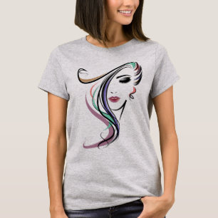 Hair Stylist, Cute Girl Ansikte T-Shirt
