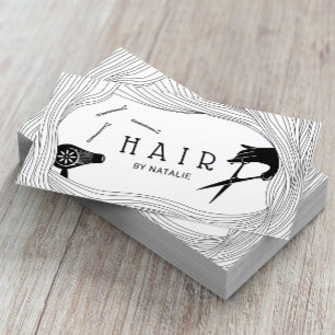 Hair Stylist Cute Hand plockade Hair Ram Salon Visitkort