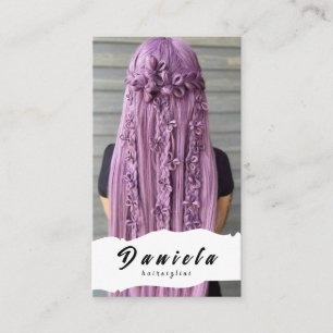 Hair Stylist Cute Sissor Minimalist Rosa B Visitkort