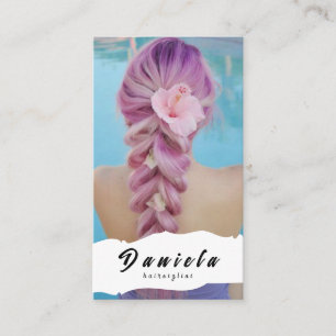 Hair Stylist Cute Sissor Minimalist  Rosa Visitkort