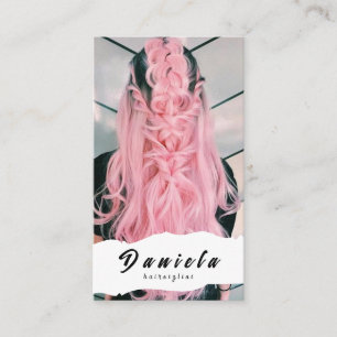 Hair Stylist Cute Sissor Minimalist Rosa Visitkort