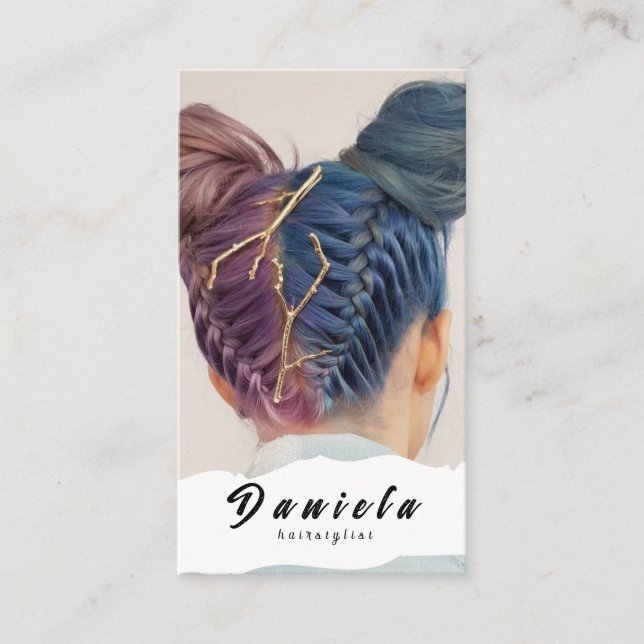 Hair Stylist Cute Sissor Minimalist  Rosa Visitkort (Framsida)