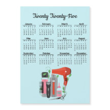Hair Stylist Design 2025 Calendar Magnetic Card