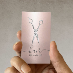 Hair Stylist Diamond Scissor Ro Guld Salon Visitkort