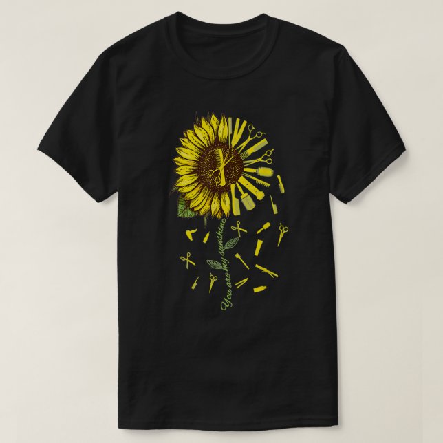 Hair Stylist Dresser Sunshine Solros T Shirt (Design framsida)