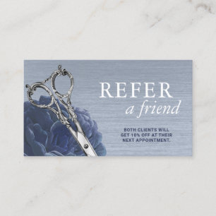 Hair Stylist Dusty Blue Blommigt Salon Referral