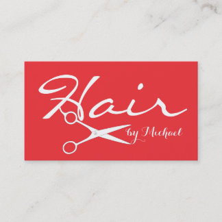 Hair Stylist Elegant Deep Carmine Rosa Background Visitkort